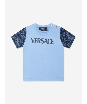 Versace Baby Boys Barocco Logo T-Shirt in Blue en ligne des produits 