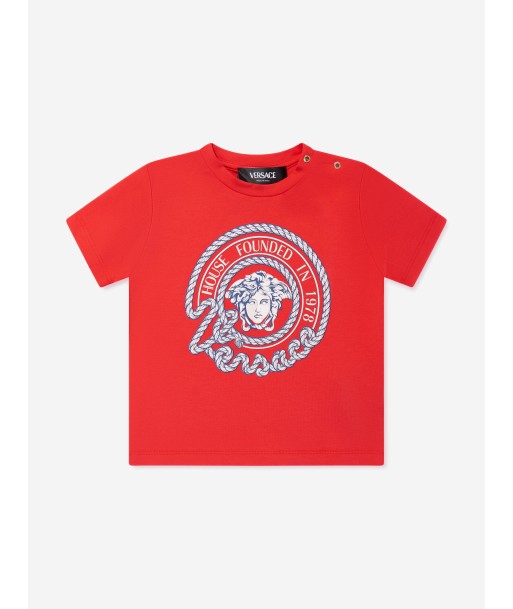 Versace Baby Boys Nautical Medusa T-Shirt in Red est présent 