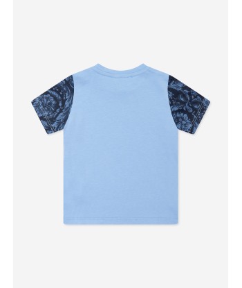 Versace Baby Boys Barocco Logo T-Shirt in Blue en ligne des produits 