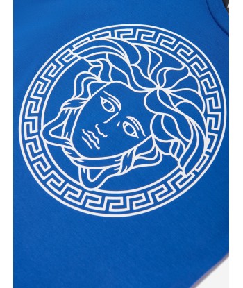 Versace Baby Medusa Greca Print T-Shirt in Blue hantent personnes