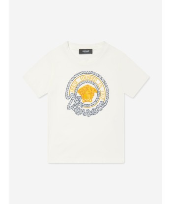 Versace Boys Nautical Medusa Logo T-Shirt in White Véritable concentré