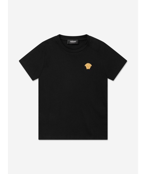 Versace Boys Medusa Logo T-Shirt in Black pas cher 