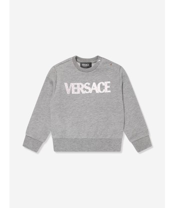 Versace Baby Boys Damier Logo Sweatshirt in Grey 2023