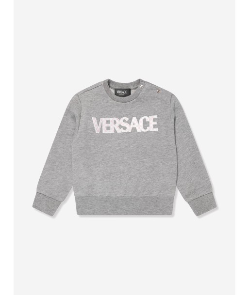 Versace Baby Boys Damier Logo Sweatshirt in Grey 2023