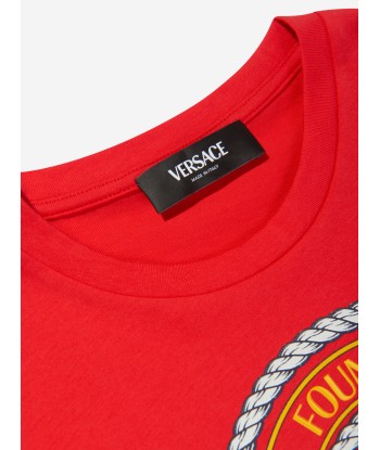 Versace Boys Nautical Medusa Logo T-Shirt in Red Economisez 