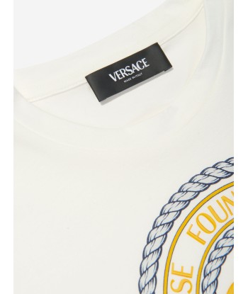 Versace Boys Nautical Medusa Logo T-Shirt in White Véritable concentré