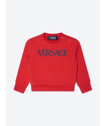 Versace Baby Logo Print Sweatshirt in Red de votre