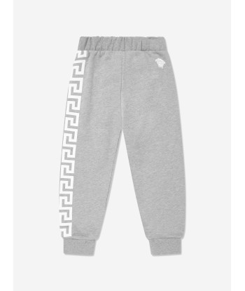 Versace Boys Greca Print Joggers in Grey votre