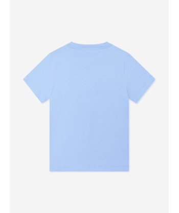 Versace Boys Embossed Logo T-Shirt in Blue france