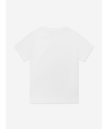 Versace Boys Stemma Logo T-Shirt in White Venez acheter