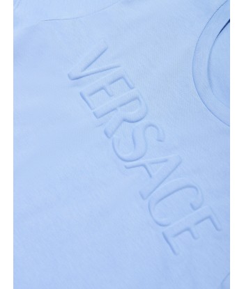 Versace Boys Embossed Logo T-Shirt in Blue france