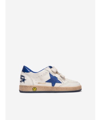 Golden Goose Boys Leather Ballstar Trainers in White de France