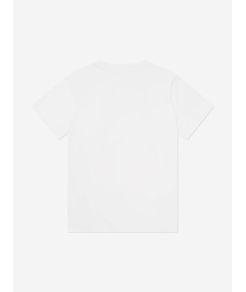 Versace Girls Stemma Logo T-Shirt in White basket pas cher