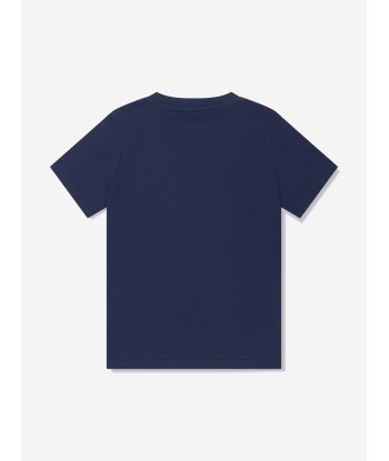 Versace Boys Medusa Logo T-Shirt in Navy français