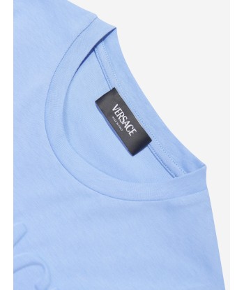 Versace Boys Embossed Logo T-Shirt in Blue france