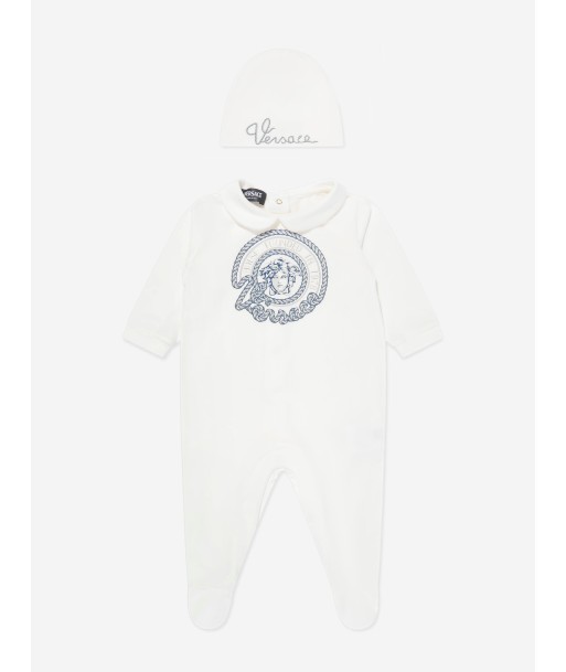 Versace Baby Nautical Logo Babygrow Gift Set in White pas cher chine