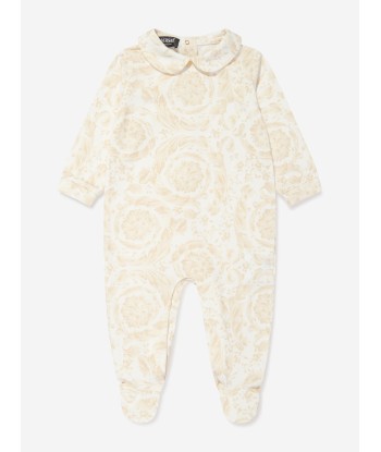 Versace Baby Barocco Babygrow Gift Set in Beige paiement sécurisé