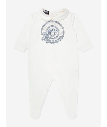 Versace Baby Nautical Logo Babygrow Gift Set in White pas cher chine