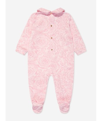 Versace Baby Girls Barocco Babygrow Gift Set in Pink Véritable concentré