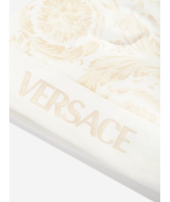 Versace Baby Barocco Beanie Hat in White Economisez 