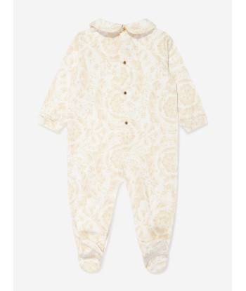 Versace Baby Barocco Babygrow Gift Set in Beige paiement sécurisé