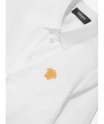 Versace Boys Medusa Logo Shirt in White ou a consommer sur place