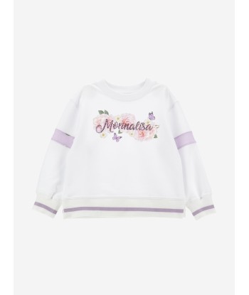 Monnalisa Girls Romantic Flowers Sweatshirt in White à prix réduit toute l'année