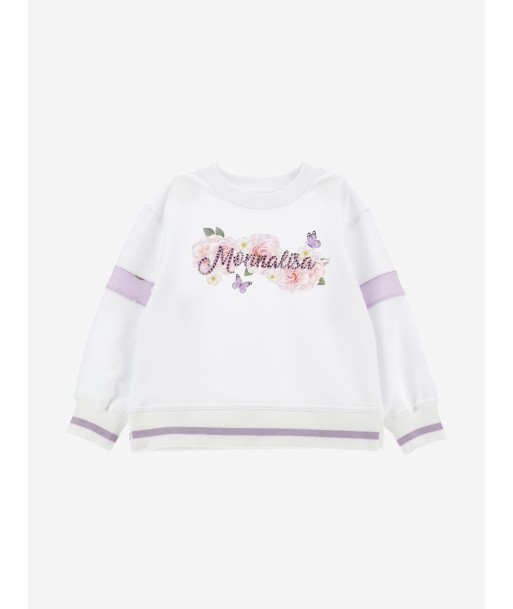 Monnalisa Girls Romantic Flowers Sweatshirt in White à prix réduit toute l'année