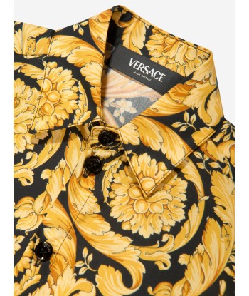 Versace Boys Barocco Print Shirt in Gold sur le site 