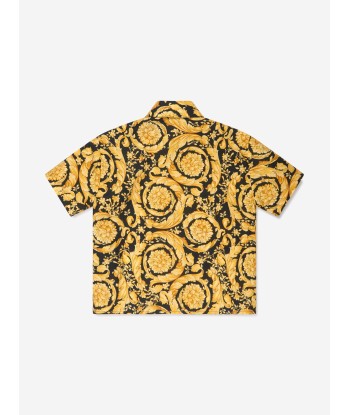 Versace Boys Barocco Print Shirt in Gold sur le site 