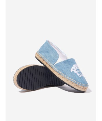 Versace Kids Denim Medusa Espadrilles in Blue À commander