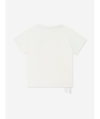 Versace Girls Diamante Logo T-Shirt in White les muscles