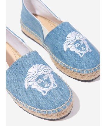 Versace Kids Denim Medusa Espadrilles in Blue À commander