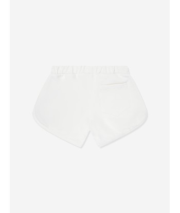 Versace Girls Embroidered Logo Shorts in White le concept de la Pate a emporter 