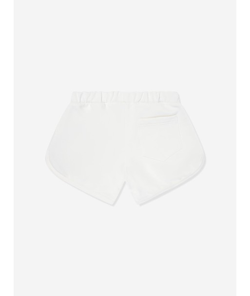 Versace Girls Embroidered Logo Shorts in White le concept de la Pate a emporter 