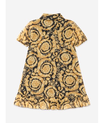 Versace Girls Silk Barocco Georgette Dress in Gold 50% de réduction en Octobre 2024