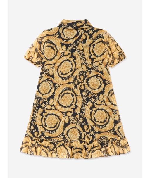 Versace Girls Silk Barocco Georgette Dress in Gold 50% de réduction en Octobre 2024