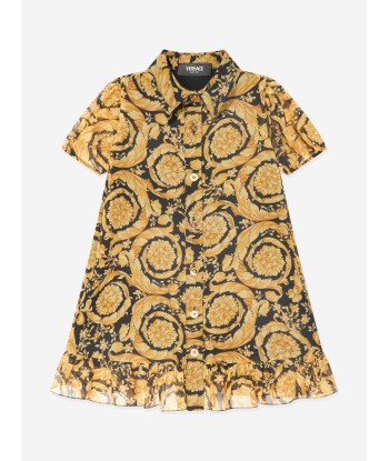 Versace Girls Silk Barocco Georgette Dress in Gold 50% de réduction en Octobre 2024