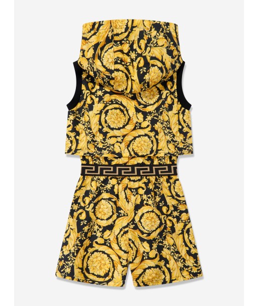 Versace Girls Barocco Print Playsuit in Gold 2024