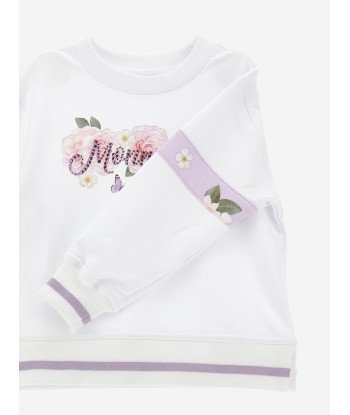 Monnalisa Girls Romantic Flowers Sweatshirt in White à prix réduit toute l'année