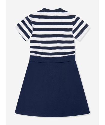 Versace Girls Nautical Striped Logo Dress in Navy l'évolution des habitudes 