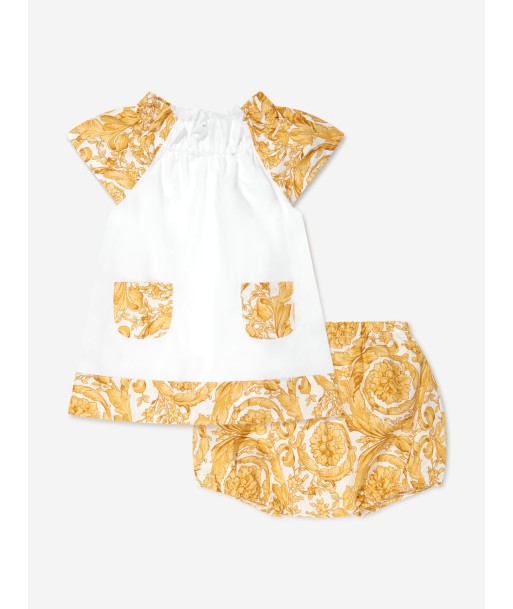 Versace Baby Girls Barocco Dress Wirth Knickers in Gold Venez découvrir notre 