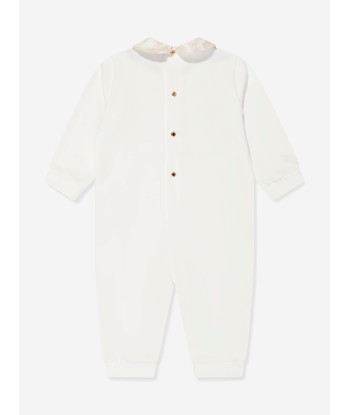 Versace Baby Barocco Romper in White les muscles