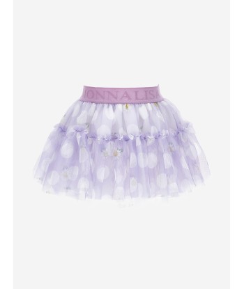 Monnalisa Baby Girls Daisy Polka Dots Tulle Skirt in Purple est présent 