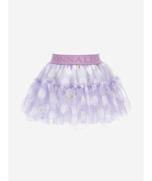 Monnalisa Baby Girls Daisy Polka Dots Tulle Skirt in Purple est présent 