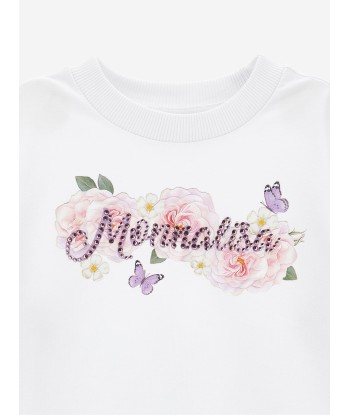 Monnalisa Girls Romantic Flowers Sweatshirt in White à prix réduit toute l'année