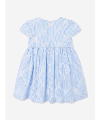 Versace Baby Girls Logo Marine Embroidered Dress in Blue Comment ça marche