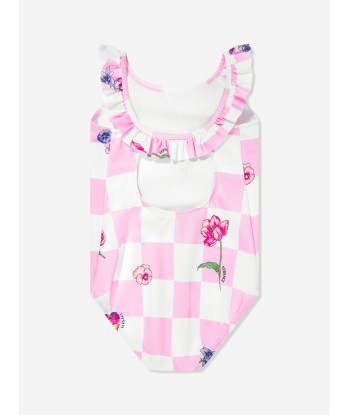 Versace Baby Girls Damier Flowers Swimsuit in Pink store