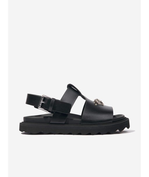 Versace Kids Leather Medusa Sandals in Black france