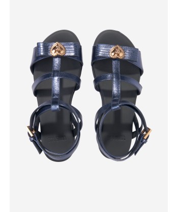 Versace Girls Medusa Heart Sandals in Navy Profitez des Offres !